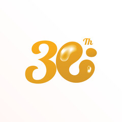 Anniversary Number Design Collection Gold