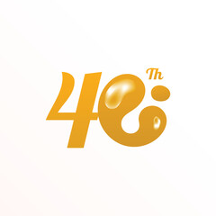 Anniversary Number Design Collection Gold