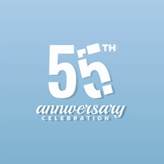 55 Th Anniversary Celebration Number Vector Design Collection