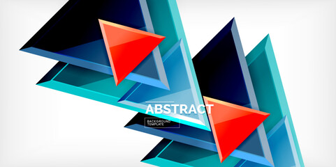 Abstract background - glossy triangles. Vector Illustration For Wallpaper, Banner, Background, Card, Book Illustration, landing page