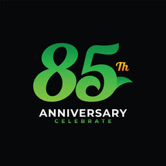 Modern Anniversary Number Design Collection Green