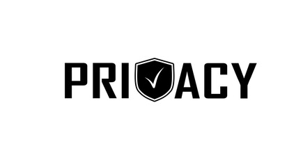 Privacy Protection, Black Isolated Silhouette