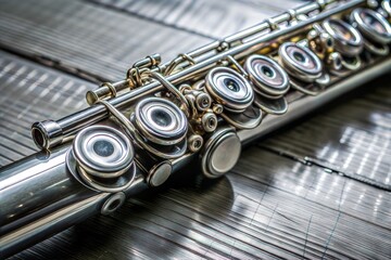 Obraz premium Close-up of a Flute Player's Hands