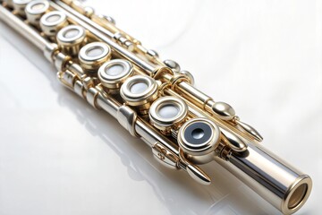 Naklejka premium Close-up of a Flute Player's Hands