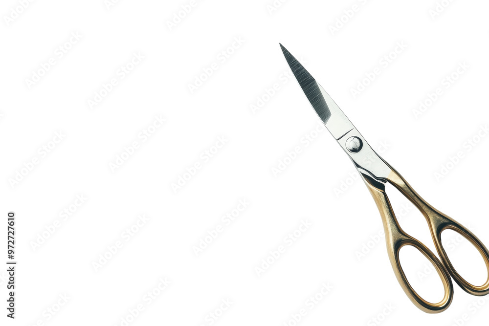 Wall mural sleek metallic scissors rest on a pristine white background, ready for creativity