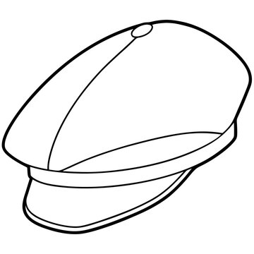 recommend clip art: beret cap outline coloring book page line art drawing