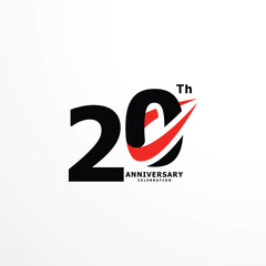 20 Th Anniversary Celebration Number Vector Design Collection