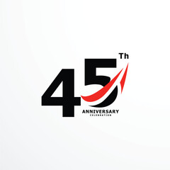 45 Th Anniversary Celebration Number Vector Design Collection