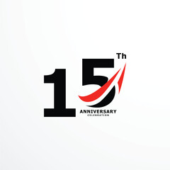15 Th Anniversary Celebration Number Vector Design Collection