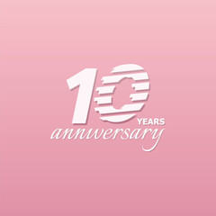 10 Years Anniversary Celebration Number Vector Design Collection