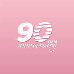 90 Years Anniversary Celebration Number Vector Design Collection