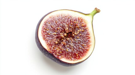 Fig fruits fig cross cut isolated on white background. File contains clipping path.