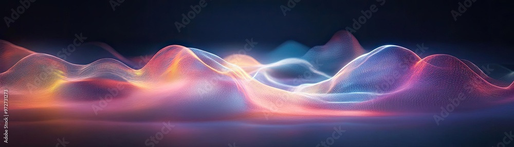 Poster abstract wave patterns in vibrant colors create a dynamic visual experience, perfect for backgrounds