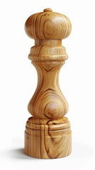 A handcrafted wooden pepper mill showcasing intricate grain patterns, perfect for enhancing any dining experience