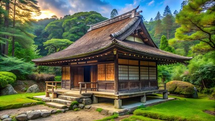 Traditional Japanese samurai house architecture