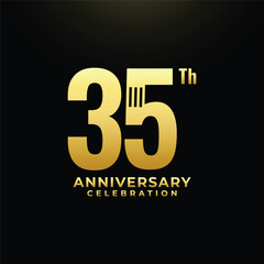 Obraz premium Golden Anniversary Number Celebration design