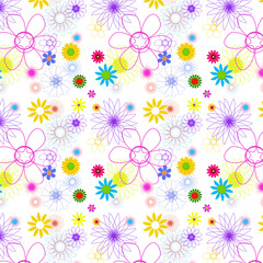 Pattern con fiori misti multicolore