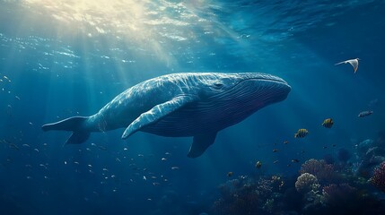 Naklejka premium whale in the sea