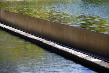 Two lakes at different levels. Low and high water surface.