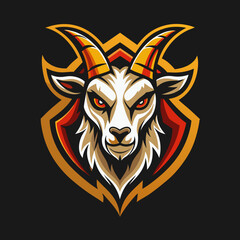 Fototapeta premium Horned goat mascot esport game logo illustration for sport game team