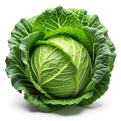 Obraz premium Cabbage. Naturalistic Illustration of Vegetables on White Background