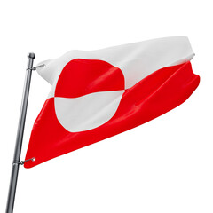 3D realistic flag of Greenland with transparent background © AssetsStock