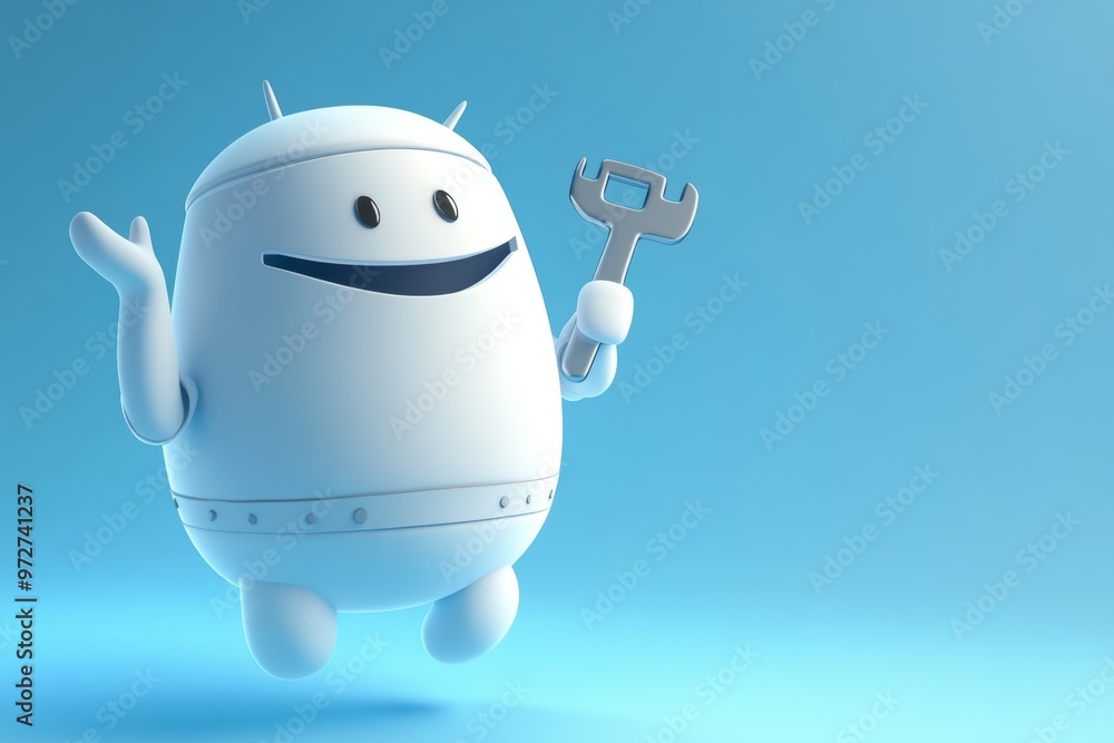 Poster the 3d modern robot chatbot is a concept in science and business, technology and engineering.