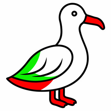 recommend clip art: albatross line art vector on white background