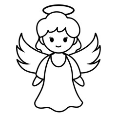 cute angel silhouette vector illustration