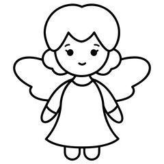 cute angel silhouette vector illustration