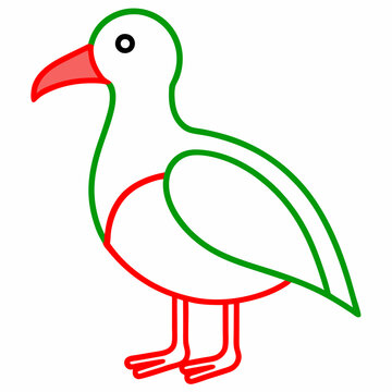 recommend clip art: albatross line art vector on white background