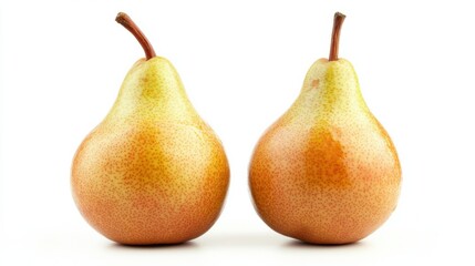 Pear isolated. Green pear on white background.. Set of pears.