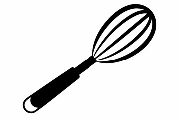 whisk silhouette vector on white background