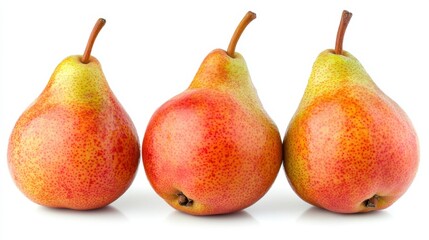 Pear isolated. Green pear on white background.. Set of pears.