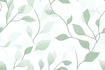 seamless pattern wallpaper of subtle sage green leaves