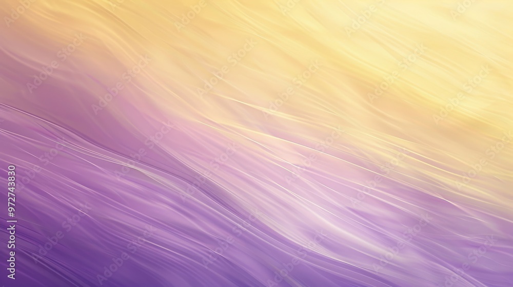 Poster a yellow and purple background with a wave pattern