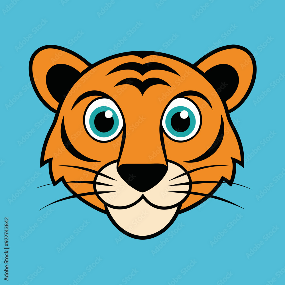 Canvas Prints Cartoon Tiger face clip art Vector illustration