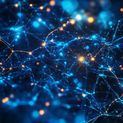 12. Abstract representation of AI neural networks linked to global financial markets, [AI network], [machine learning and trading]