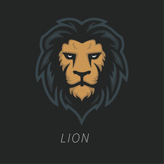 lion head illustration logo ai