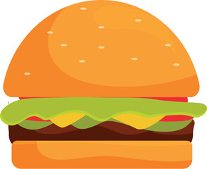 Classic burger with lettuce, tomato, cheese and a sesame seed bun being prepared for a hungry customer