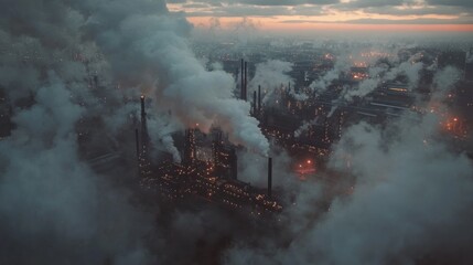 Industrial Cityscape at Dusk