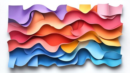 Obraz premium Colorful wavy paper abstract background.