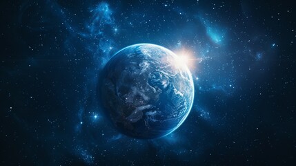 Fototapeta premium Majestic Planet Earth Hovering in the Vast Awe Inspiring Cosmos