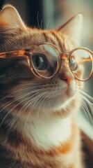funny cat wearing glasses