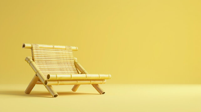 bamboo chair yellow minimalist furniture seating modern design decor relaxation wooden simplistic contemporary interior comfort home 