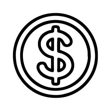 recommend clip art: Dollar currency symbol in a simple outline style inside a circular design