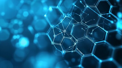 Abstract technology or medical background with hexagons shape pattern molecular structure