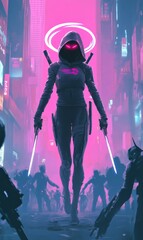 Character design, mechanical androids, Stock illustrations - Stock controls humanity