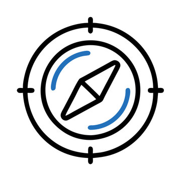 recommend clip art: Compass illustration with blue outline and minimalist design for navigation concepts