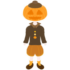 child with a pumpkin